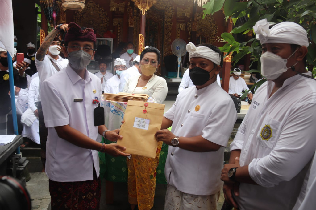 Upacara Mejaya-jaya dan Pengukuhan Pengurus MGPSSR Kecamatan Kuta dan Kelurahan Periode 2021—2026